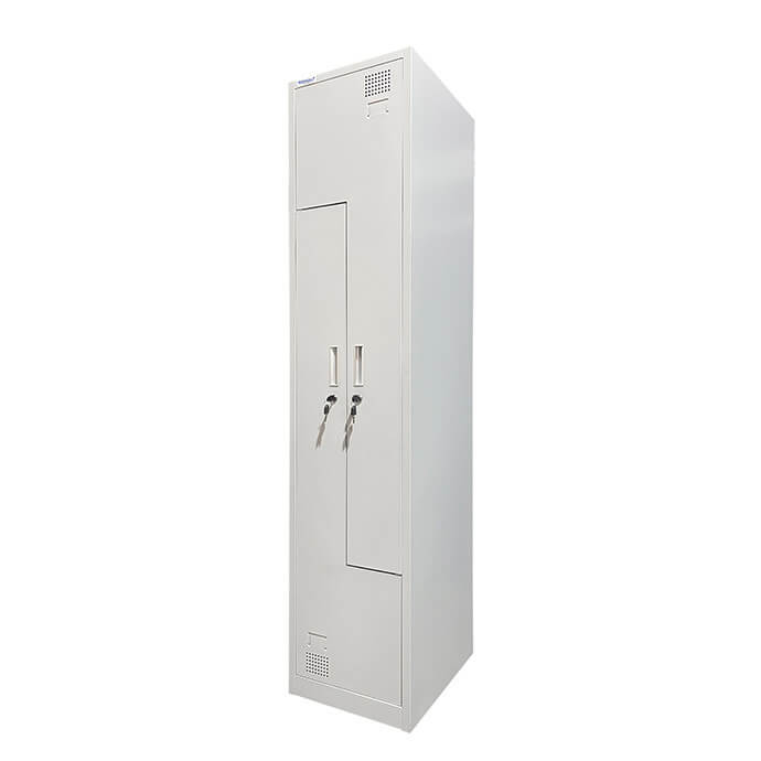 Metāla garderobes skapis ar L-durvīm, Rehalt Systems 1800 x 400 x 500, 2 durtinas 2