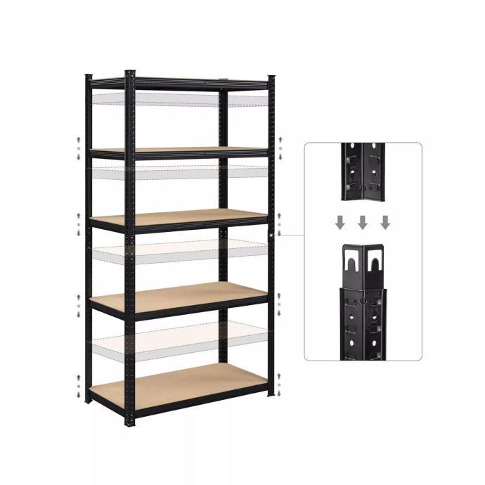 Noliktavas plaukts 180x90x40 PRO Melnā krāsā