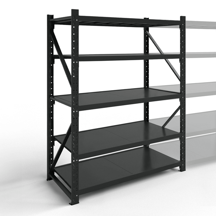 Metāla plaukti 2000x1200x600 ar 5 plauktu Rehalt Systems, bāzes sekcija 3