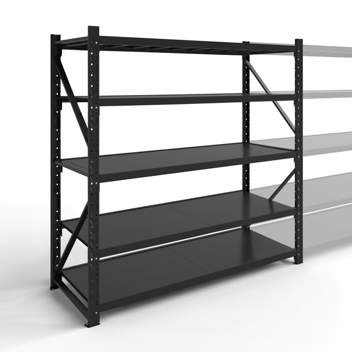 Metāla plaukti 2000x1500x600 ar 5 plauktu Rehalt Systems, bāzes sekcija 3