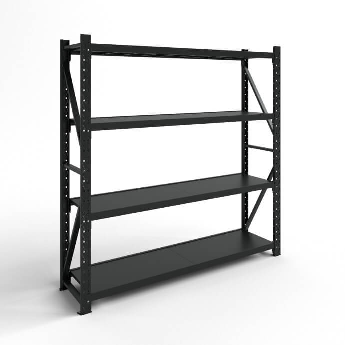 Metāla plaukti 2500x1500x400 ar 4 plauktu Rehalt Systems, bāzes sekcija 1