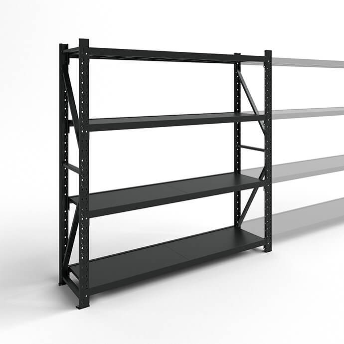 Metāla plaukti 2500x1500x400 ar 4 plauktu Rehalt Systems, bāzes sekcija 3