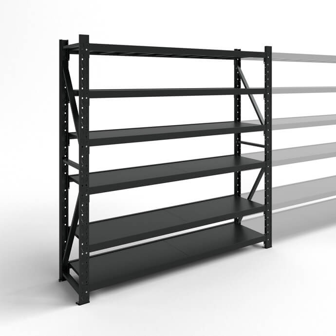 Metāla plaukti 2500x1500x400 ar 6 plauktu Rehalt Systems, bāzes sekcija 3