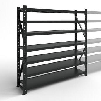 Metāla plaukti 2500x1500x400 ar 7 plauktu Rehalt Systems, bāzes sekcija 3