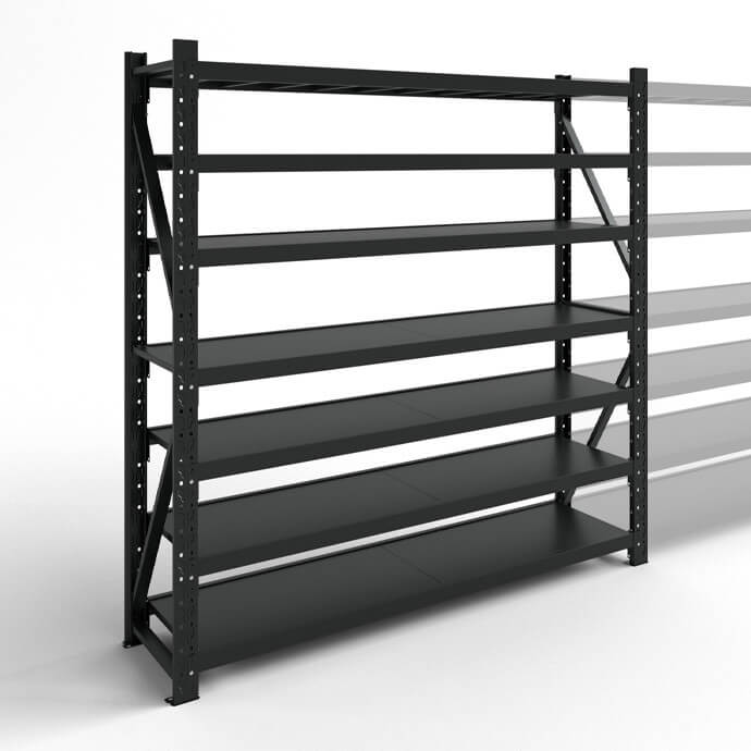 Metāla plaukti 2500x1500x400 ar 7 plauktu Rehalt Systems, bāzes sekcija 3