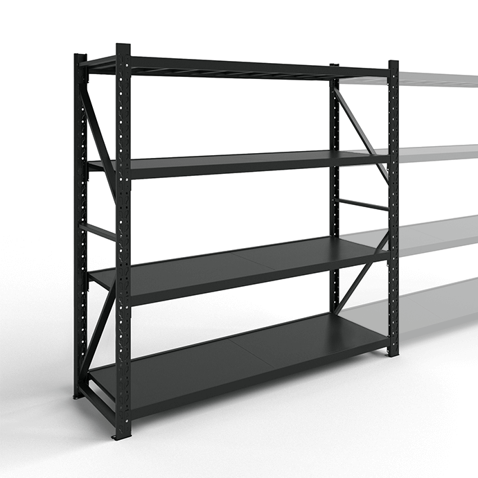 Metāla plaukti 2500x1500x500 ar 4 plauktu Rehalt Systems, bāzes sekcija 3