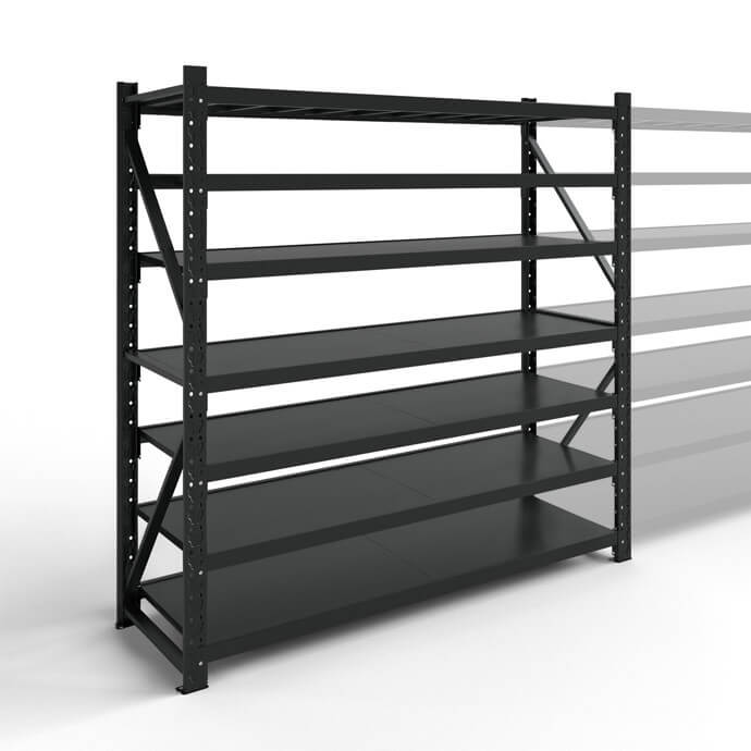 Metāla plaukti 2500x1500x500 ar 7 plauktu Rehalt Systems, bāzes sekcija 3