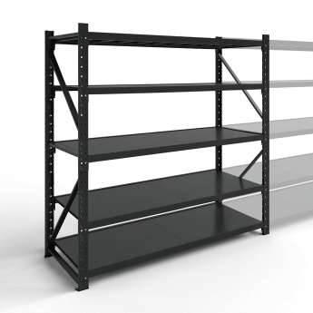 Metāla plaukti 2500x1500x600 ar 5 plauktu Rehalt Systems, bāzes sekcija 3