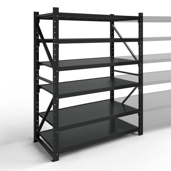Metāla plaukti 2500x1200x600 ar 6 plauktu Rehalt Systems, bāzes sekcija 3