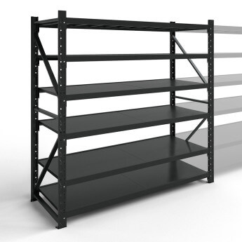Metāla plaukti 2500x1500x600 ar 6 plauktu Rehalt Systems, bāzes sekcija 3