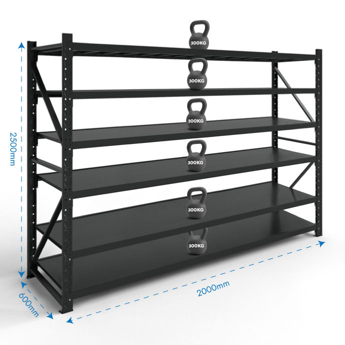 Stelažas 2500x2000x600 6 plauktu Rehalt Systems bāzes daļa