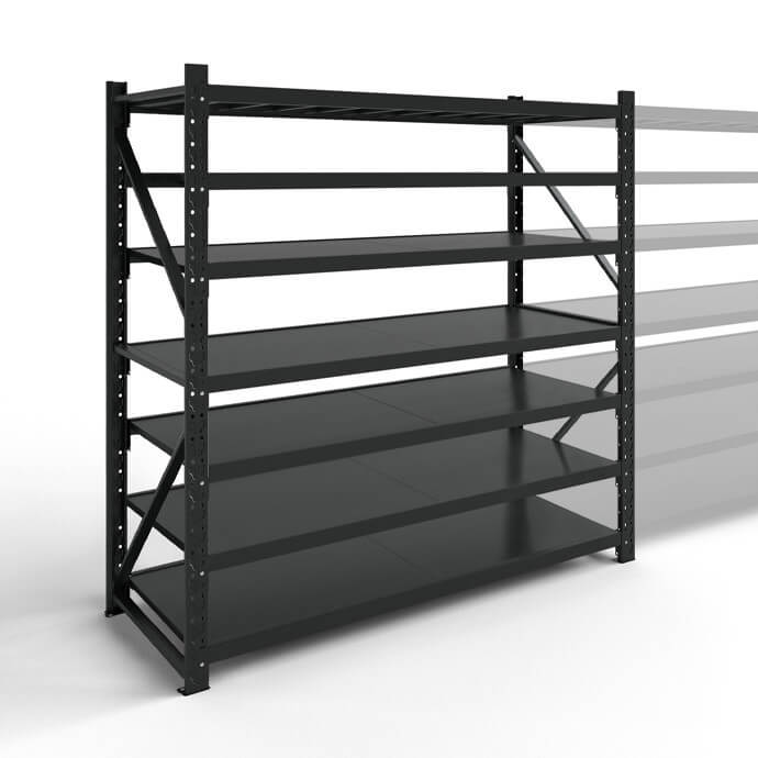 Metāla plaukti 2500x1500x600 ar 7 plauktu Rehalt Systems, bāzes sekcija 3