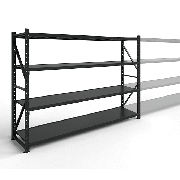 Metāla plaukti 3000x2000x500 ar 4 plauktu Rehalt Systems, bāzes sekcija 3