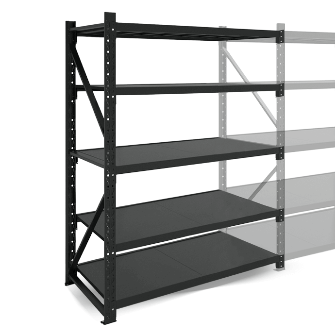 Metāla plaukti 2000x1200x600  ar 5 plauktu Rehalt Systems, papildu sekcija 3