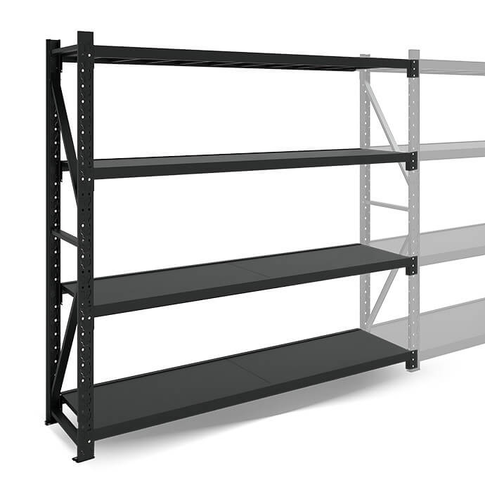 Metāla plaukti 2500x1500x400  ar 4 plauktu Rehalt Systems, papildu sekcija 3