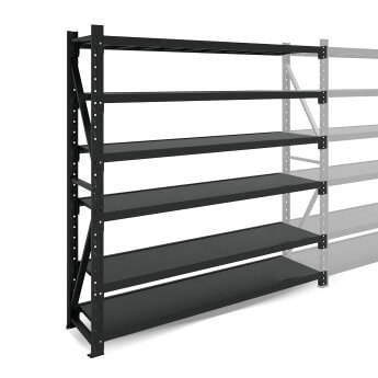 Metāla plaukti 2500x1500x400  ar 6 plauktu Rehalt Systems, papildu sekcija 3