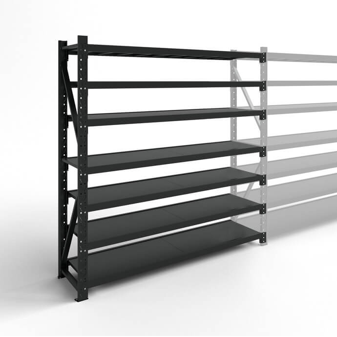Metāla plaukti 2500x1500x400  ar 7 plauktu Rehalt Systems, papildu sekcija 3