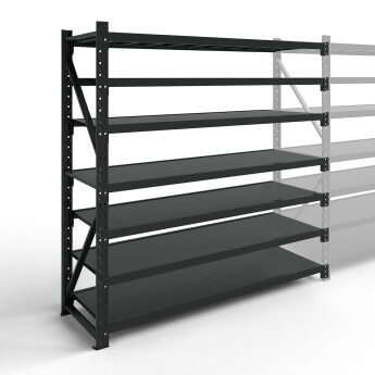 Metāla plaukti 2500x1500x500  ar 7 plauktu Rehalt Systems, papildu sekcija 3