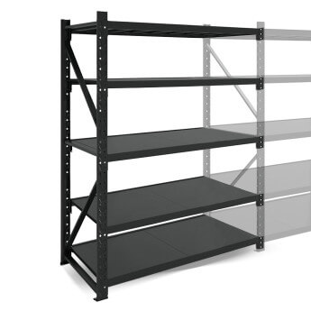 Metāla plaukti 2500x1200x600  ar 5 plauktu Rehalt Systems, papildu sekcija 3
