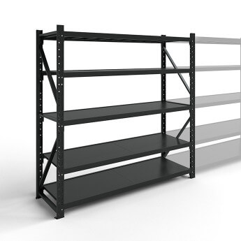 Metāla plaukti 3000x1500x500 ar 5 plauktu Rehalt Systems, bāzes sekcija 3