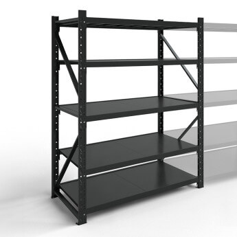 Metāla plaukti 3000x1200x600 ar 5 plauktu Rehalt Systems, bāzes sekcija 3