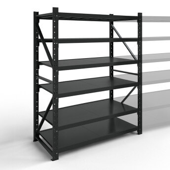 Metāla plaukti 3000x1200x600 ar 6 plauktu Rehalt Systems, bāzes sekcija 3