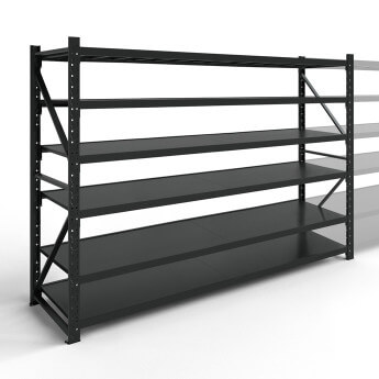 Metāla plaukti 3000x2000x600 ar 6 plauktu Rehalt Systems, bāzes sekcija 3