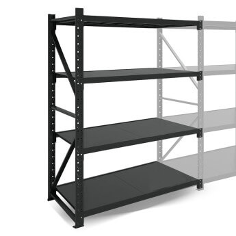 Metāla plaukti 3000x1200x600  ar 4 plauktu Rehalt Systems, papildu sekcija 3