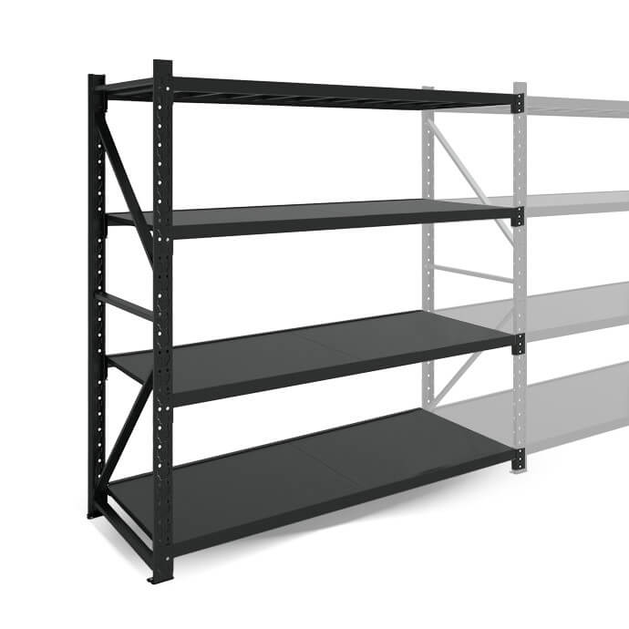 Metāla plaukti 3000x1500x600  ar 4 plauktu Rehalt Systems, papildu sekcija 3
