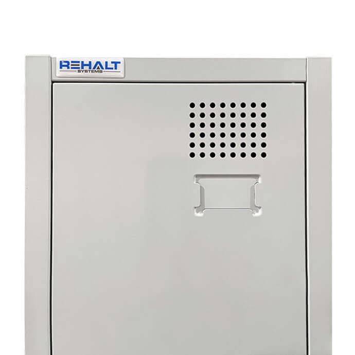 Metāla garderobes skapis ar starpsienu Rehalt Systems 1940 x 400 x 500 ar regulējamām kājiņām, 1 durtinas 7