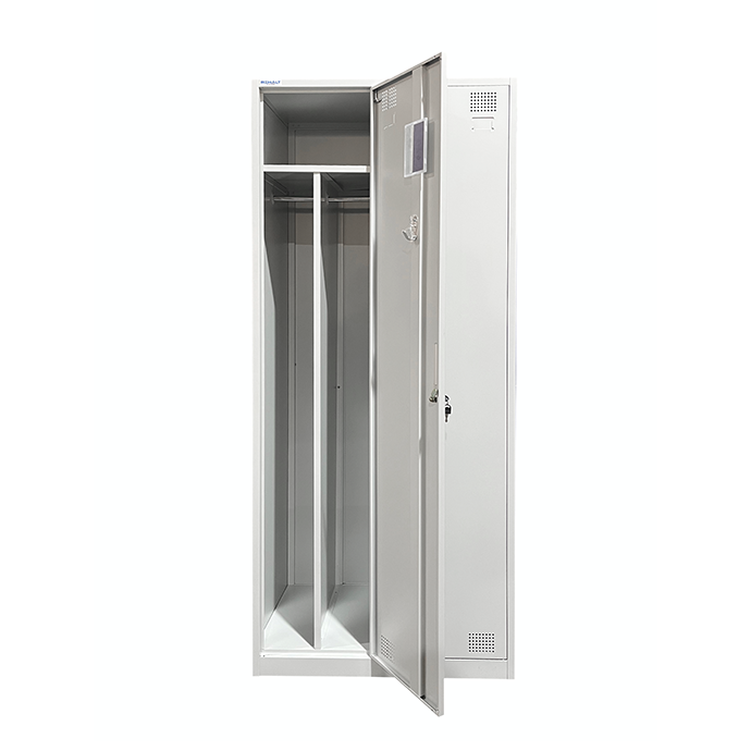 Dubultais metāla garderobes skapis ar starpsienu Rehalt Systems 1940 x 800 x 500 ar regulējamām kājiņām
