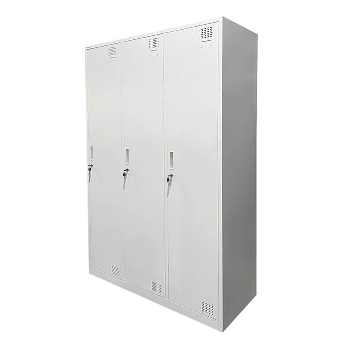Metāla garderobes skapis Rehalt Systems 1940x900x500 ar regulējamām kājiņām, 3 durtinas 3