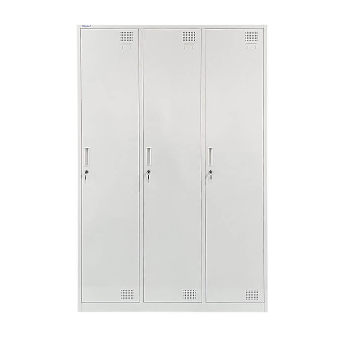 Metāla garderobes skapis Rehalt Systems 1940x1200x500 ar regulējamām kājiņām, 3 durtinas 2