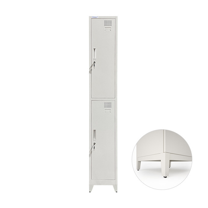 Metāla ģērbtuves divvietīgais skapītis, divos līmeņos Rehalt Systems 1940 x 300 x 500 ar regulējamām kājiņām