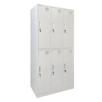 Metāla garderobes skapis, divos līmeņos Rehalt Systems 1940 x 900 x 500 ar regulējamām kājiņām, 6 durtinas 3