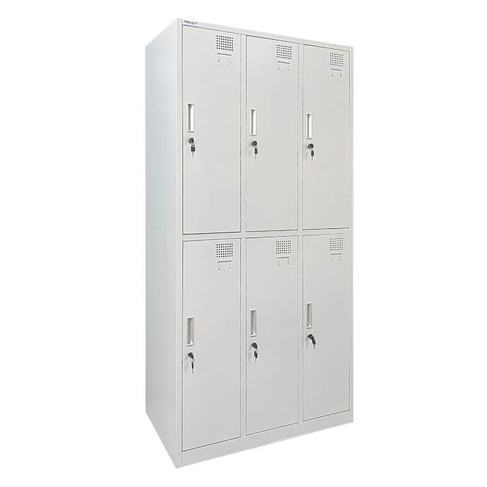 Metāla garderobes skapis, divos līmeņos Rehalt Systems 1940 x 900 x 500 ar regulējamām kājiņām, 6 durtinas 3