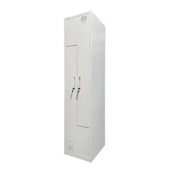 Metāliskais ģērbtuves divvietīgais skapītis, divos līmeņos, L formas Rehalt Systems 1940 x 400 x 500 ar regulējamām kājiņām