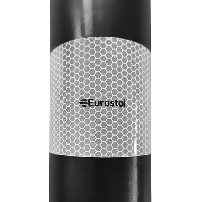 Elastīgs brīdinājuma ceļa stabiņš Eurostal, 750 mm, melns, ar stiprināmiem enkurskrūvēm 5