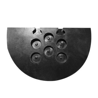 Guļošais policists - Ātruma slāpētājs Eurostal, 40 cm plata gala daļa, melna, ar stiprināšanas caurumiem H4 4