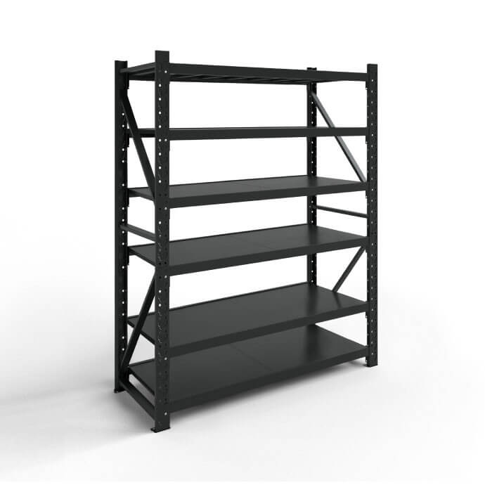 Metāla plaukti 2500x1200x400 ar 6 plauktu Rehalt Systems, bāzes sekcija 2