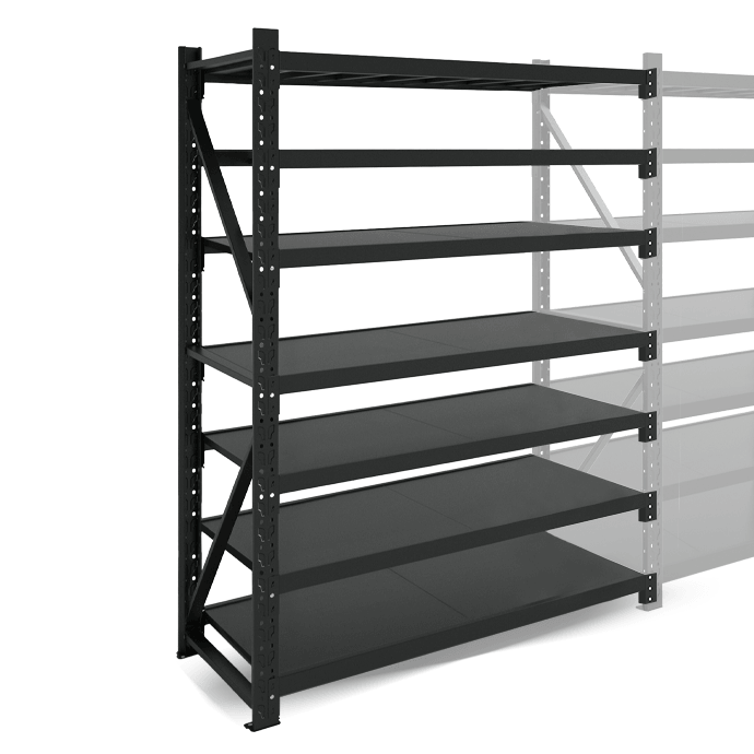 Metāla plaukti 2500x1000x500 ar 7 plauktu Rehalt Systems, papildu sekcija 5
