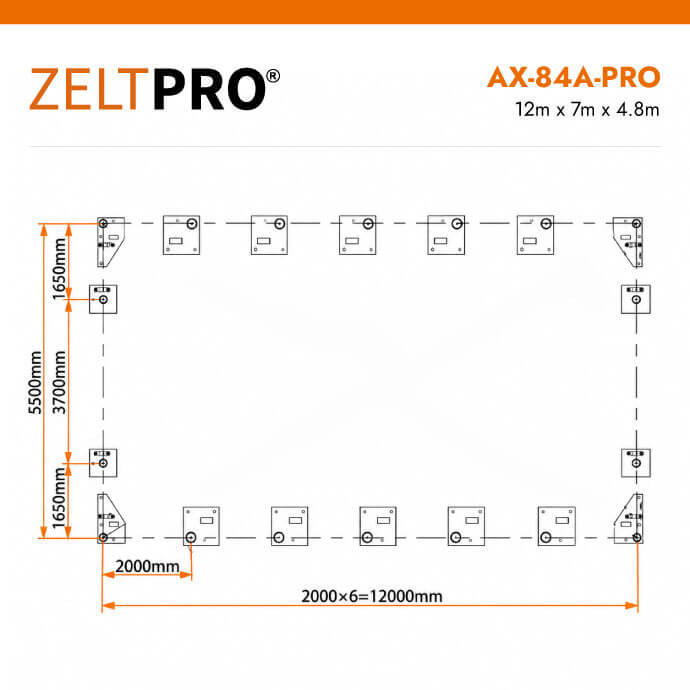 PVC tenta angārs Zeltpro AX-84A-PRO Series 12