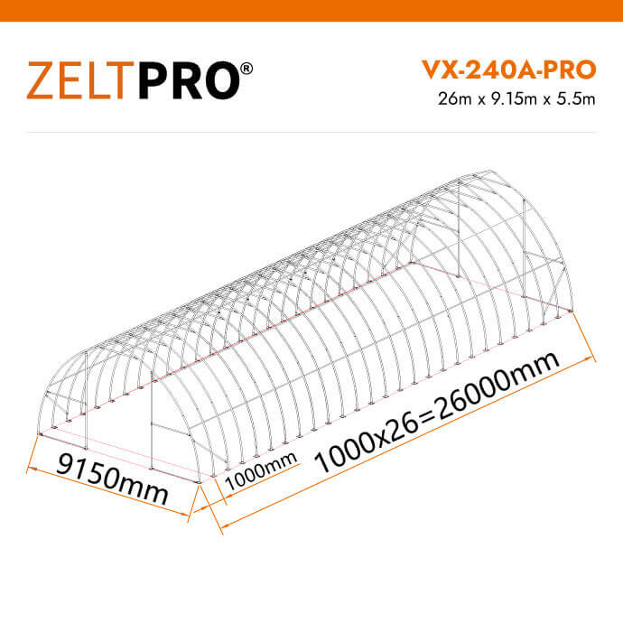 PVC tenta angārs Zeltpro VX-240A-PRO Series 10