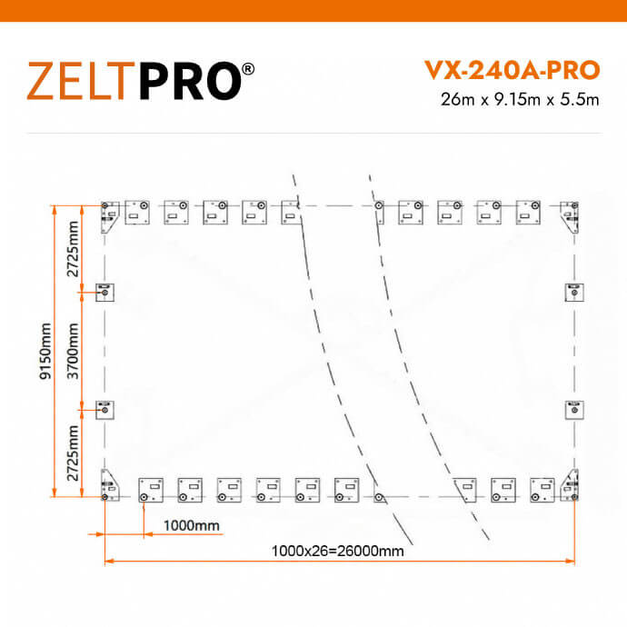 PVC tenta angārs Zeltpro VX-240A-PRO Series 11