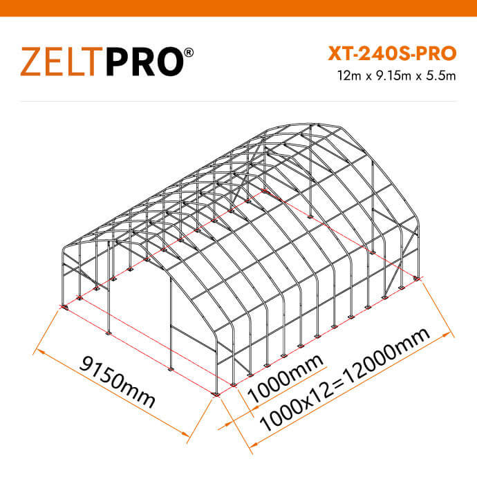PVC tenta angārs Zeltpro XT-240S-PRO Series 11