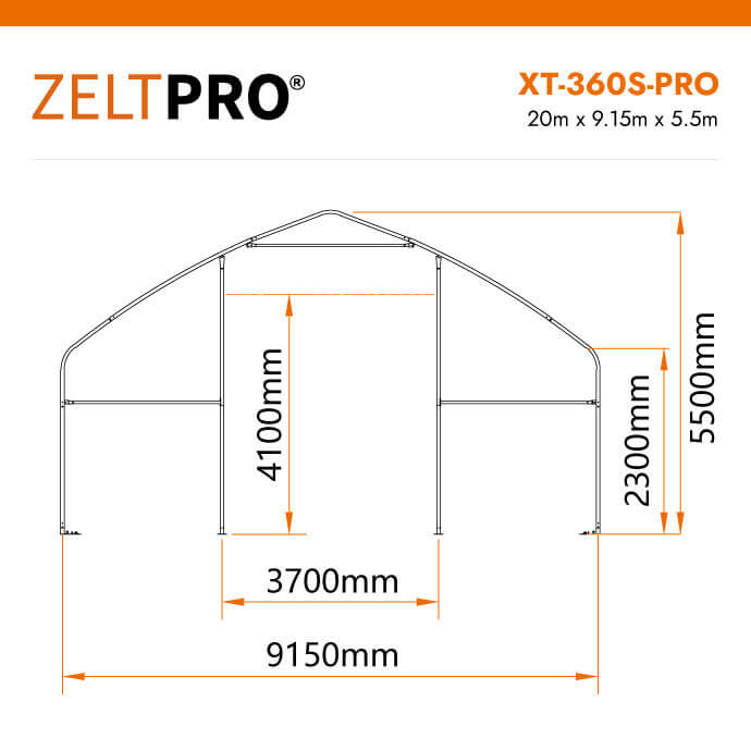 PVC tenta angārs Zeltpro XT-360S-PRO Series 13