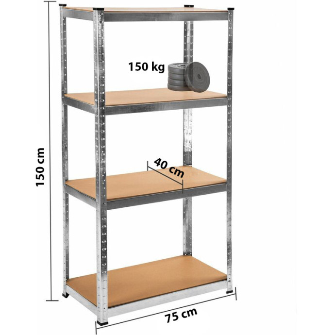 Noliktavas plaukts 150x75x40 PRO